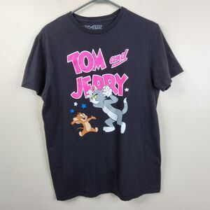 Tom And Jerry Mens Short Sleeve Front Side Crew Neck Graphic Tee Medium